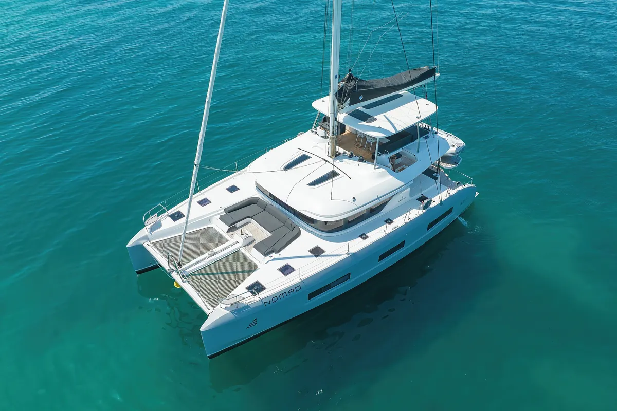 Exterior view of NOMAD, a Lagoon 55 catamaran at Split, Croatia