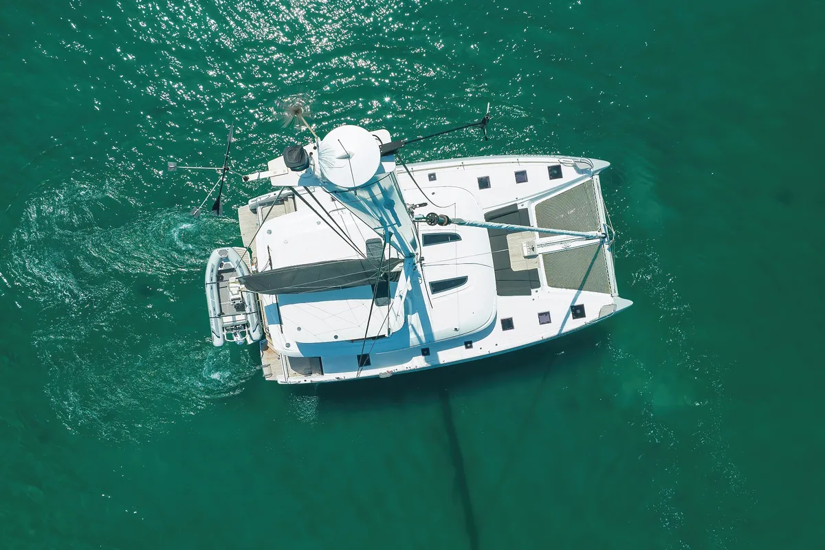 Exterior view of NOMAD, a Lagoon 55 catamaran at Split, Croatia