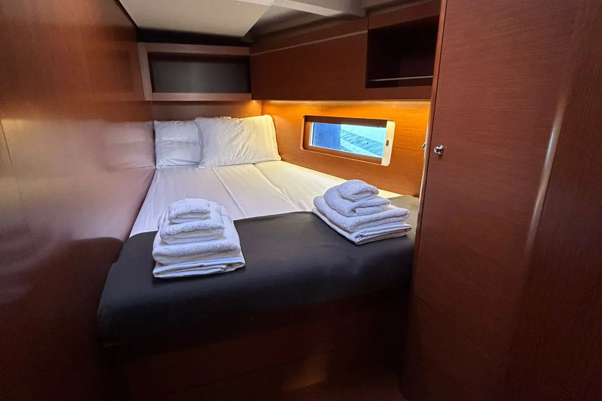 Cabin on Blue Satellite, a Beneteau Oceanis 46.1 sailboat at Athens, Greece