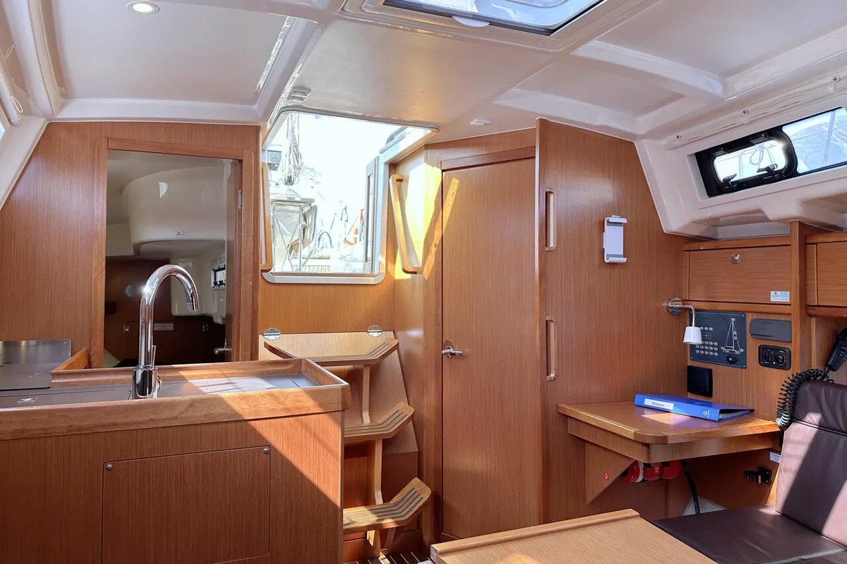 Salon of Claysea, a Bavaria Cruiser 33 sailboat at Heiligenhafen, Germany