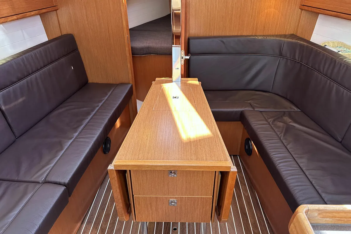 Salon of Claysea, a Bavaria Cruiser 33 sailboat at Heiligenhafen, Germany