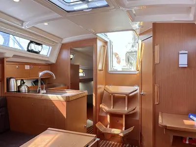 Galley of Claysea, a Bavaria Cruiser 33 sailboat at Heiligenhafen, Germany