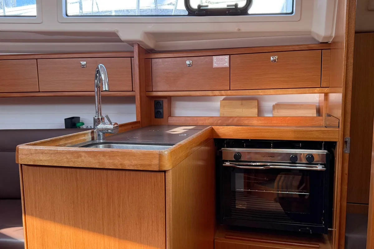 Galley of Claysea, a Bavaria Cruiser 33 sailboat at Heiligenhafen, Germany