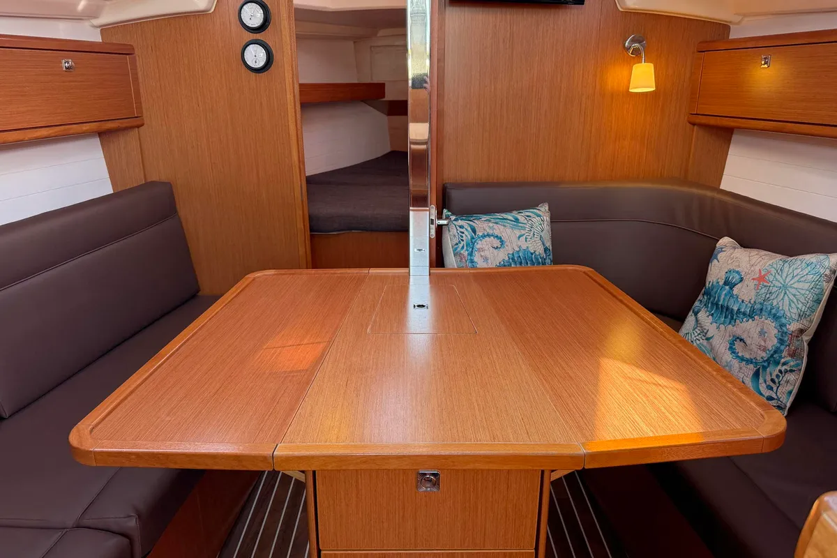 Salon of Claysea, a Bavaria Cruiser 33 sailboat at Heiligenhafen, Germany