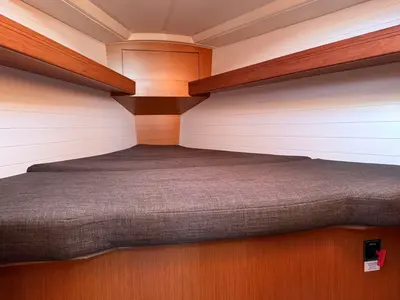 Cabin on Claysea, a Bavaria Cruiser 33 sailboat at Heiligenhafen, Germany