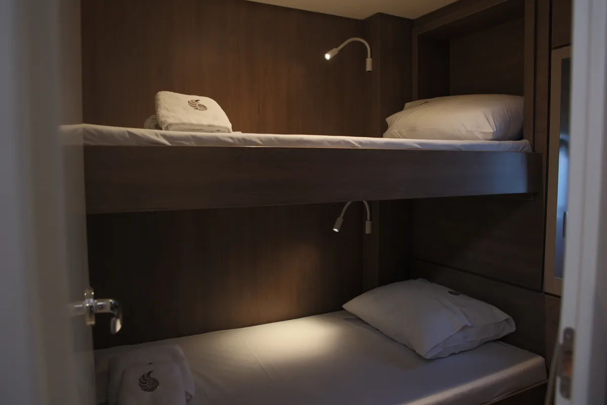 Cabin on ALINA II, a Bali 4.6 catamaran at Preveza, Greece