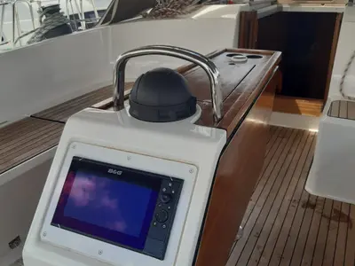 Cockpit of PENELOPE, a Bavaria Cruiser 46 sailboat at Sukošan, Croatia