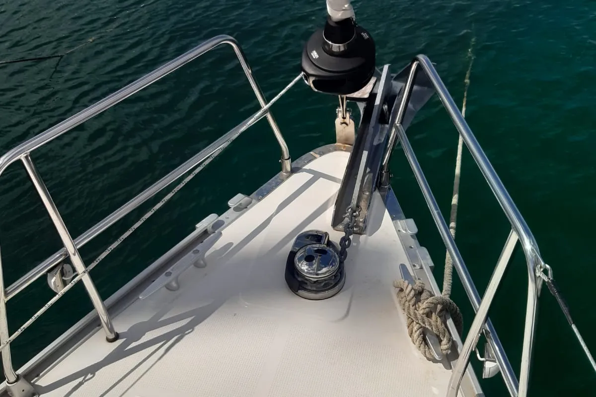Exterior view of PENELOPE, a Bavaria Cruiser 46 sailboat at Sukošan, Croatia