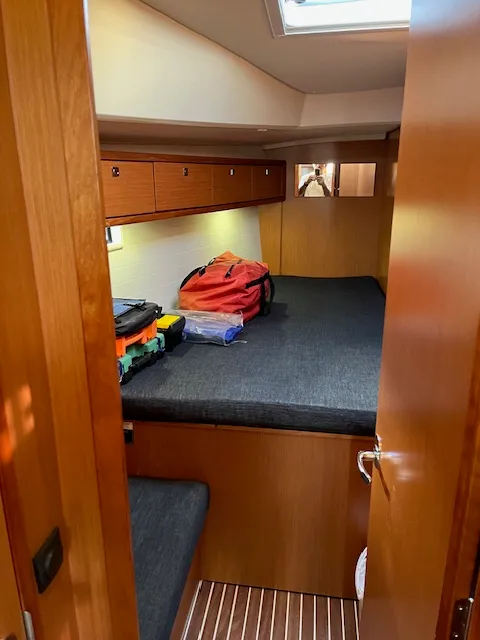 Cabin on Amelva, a Bavaria Cruiser 46 sailboat at São Pedro, Portugal