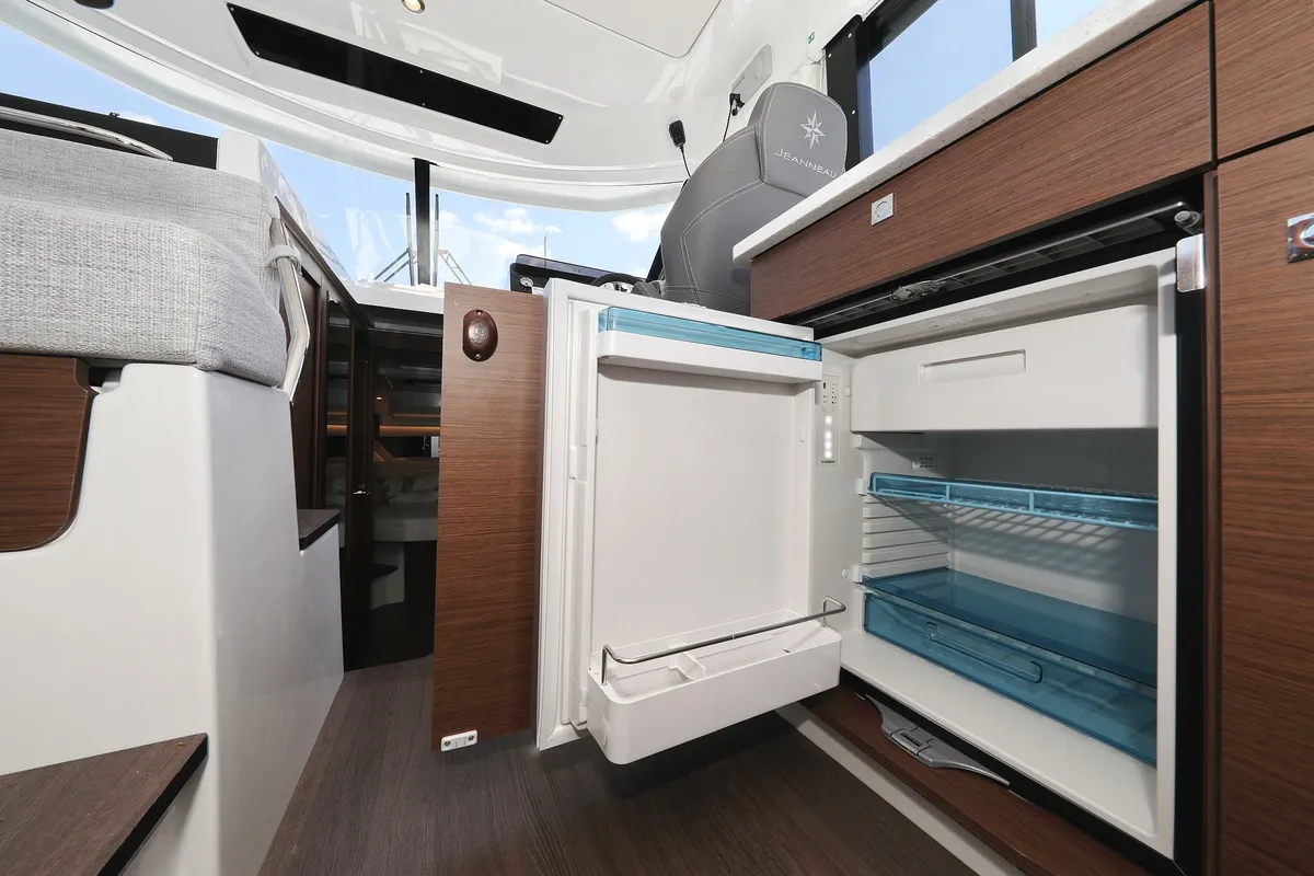 Galley of Raptor, a Jeanneau Merry Fisher 1095 Fly motorboat at Grad Biograd na Moru, Croatia