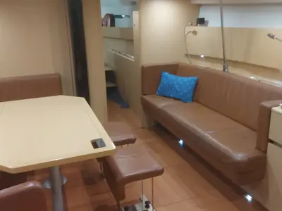 Salon of Geisha, a Beneteau First 50 sailboat at Reggio Calabria, Italy