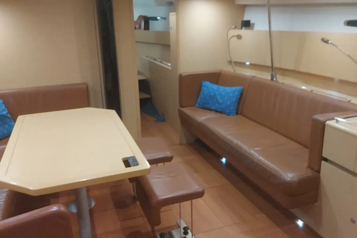Salon of Geisha, a Beneteau First 50 sailboat at Reggio Calabria, Italy