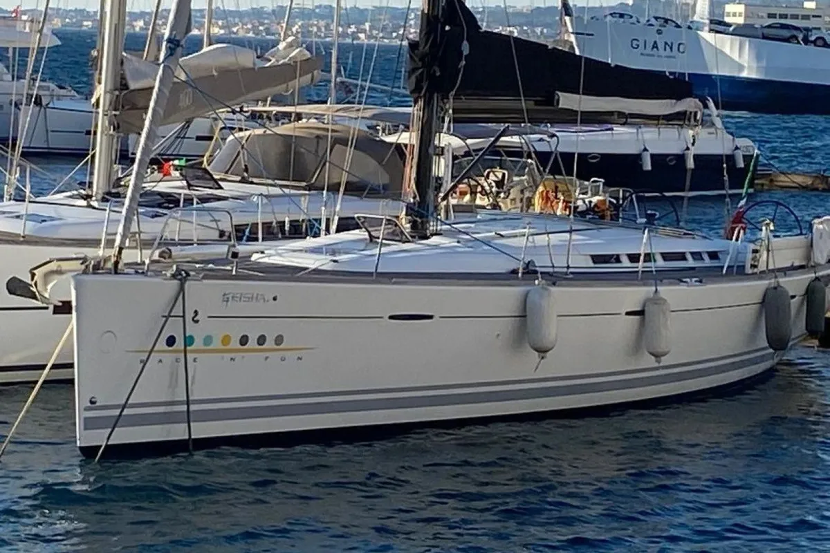 Exterior view of Geisha, a Beneteau First 50 sailboat at Reggio Calabria, Italy