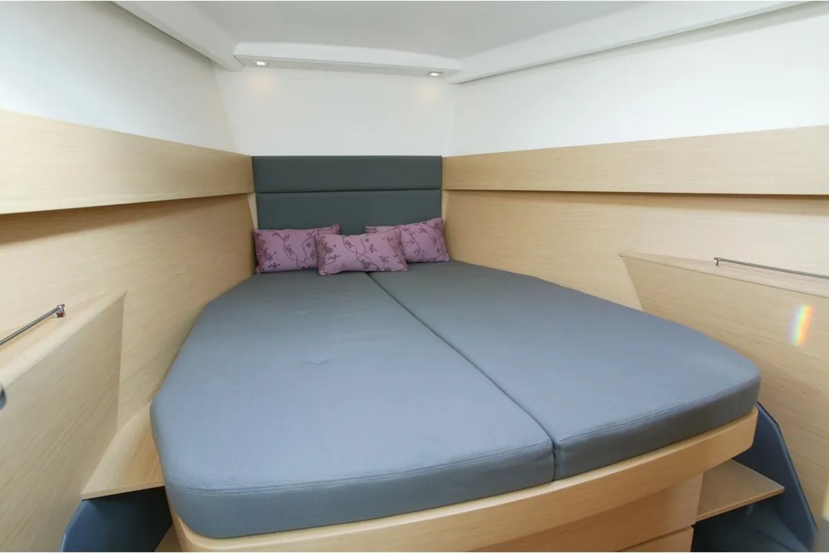 Cabin on Geisha, a Beneteau First 50 sailboat at Reggio Calabria, Italy