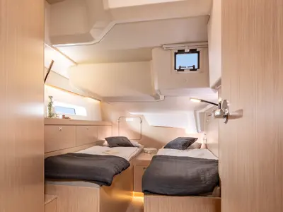 Cabin on Azzurra, a Bavaria C46 sailboat at Pirovac, Croatia