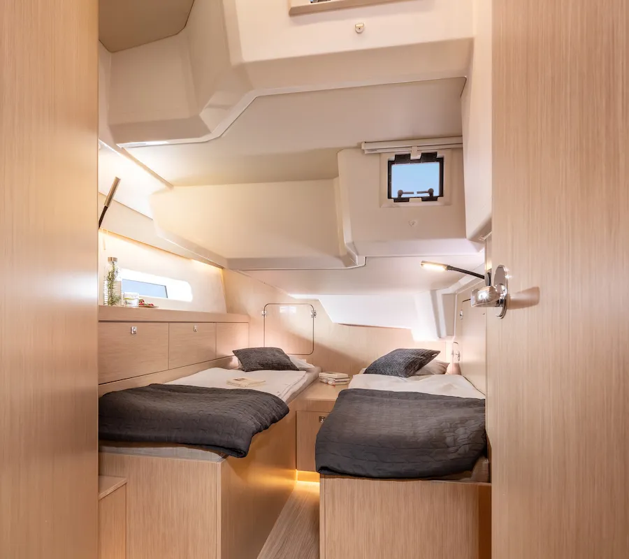 Cabin on Azzurra, a Bavaria C46 sailboat at Pirovac, Croatia