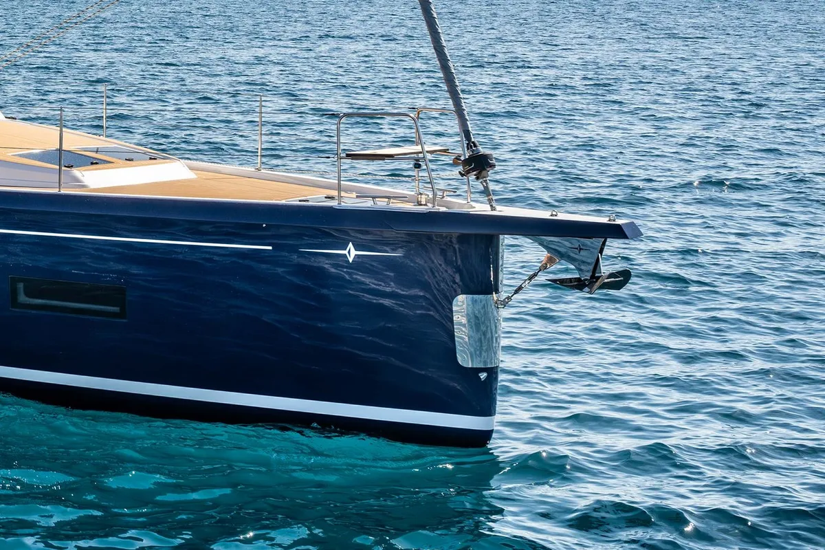 Exterior view of Azzurra, a Bavaria C46 sailboat at Pirovac, Croatia