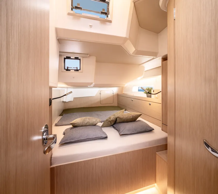 Cabin on Azzurra, a Bavaria C46 sailboat at Pirovac, Croatia