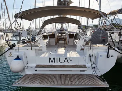 Deck of Mila 8, a Beneteau Oceanis 46.1 sailboat at Grad Kaštela, Croatia
