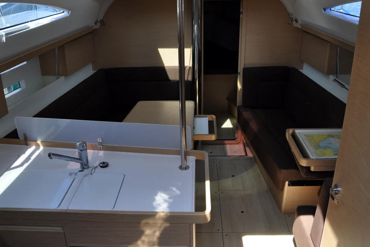 Galley of Hope E., a Elan Impression 40 sailboat at Izola / Isola, Slovenia