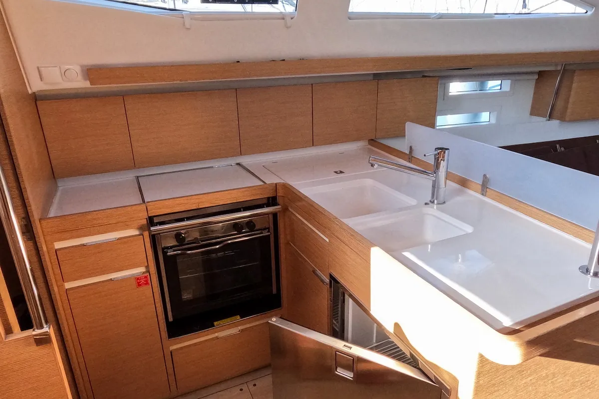 Galley of Hope E., a Elan Impression 40 sailboat at Izola / Isola, Slovenia