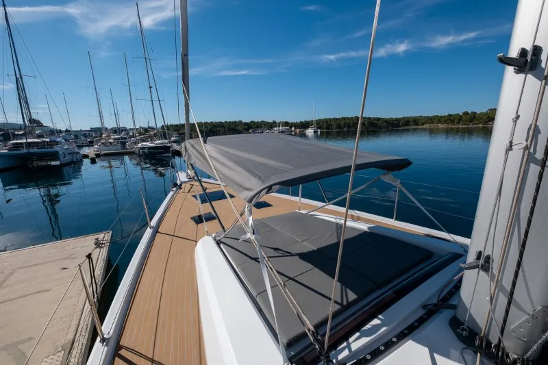 Deck of Morea, a Grand Soleil 52 LC sailboat at Grad Šibenik, Croatia