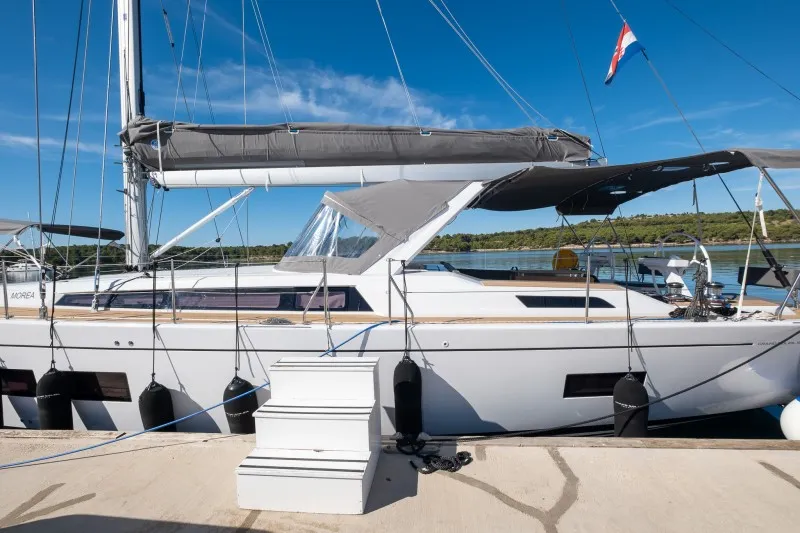 Exterior view of Morea, a Grand Soleil 52 LC sailboat at Grad Šibenik, Croatia