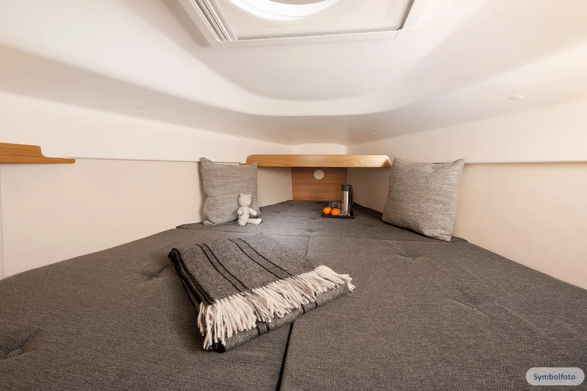 Cabin on Gulet Trimaran, a sailboat at Duino Aurisina, Italy