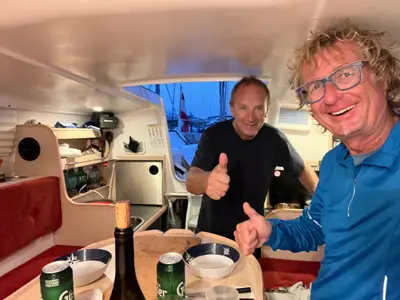 Salon of Gulet Trimaran, a sailboat at Duino Aurisina, Italy