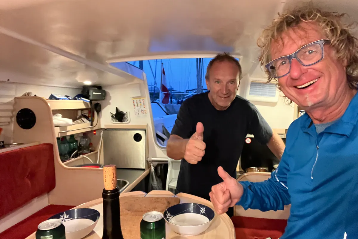 Salon of Gulet Trimaran, a sailboat at Duino Aurisina, Italy