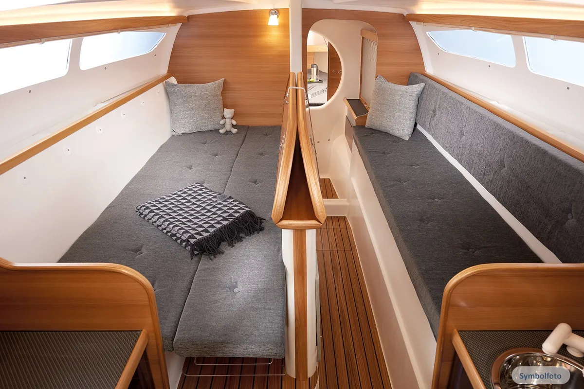Cabin on Gulet Trimaran, a sailboat at Duino Aurisina, Italy