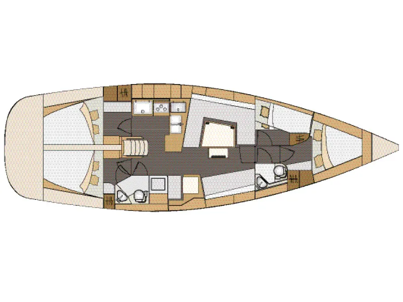 Floor plan of Hotspot, a Elan Impression 45 sailboat at Zadar, Croatia
