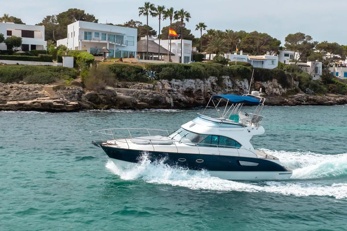 Exterior view of Helen Rose, a Beneteau Antares 12 Fly motor yacht at Medulin, Croatia
