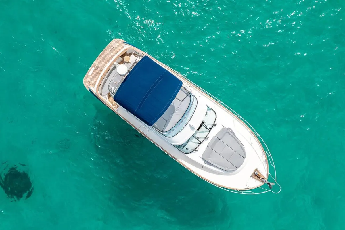 Exterior view of Helen Rose, a Beneteau Antares 12 Fly motor yacht at Medulin, Croatia