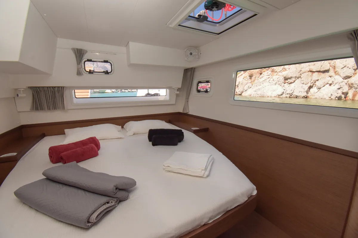 Cabin on Aenaos, a Lagoon 42 catamaran at Municipal Unit of Rhodes, Greece