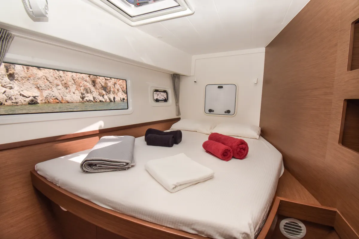 Cabin on Aenaos, a Lagoon 42 catamaran at Municipal Unit of Rhodes, Greece