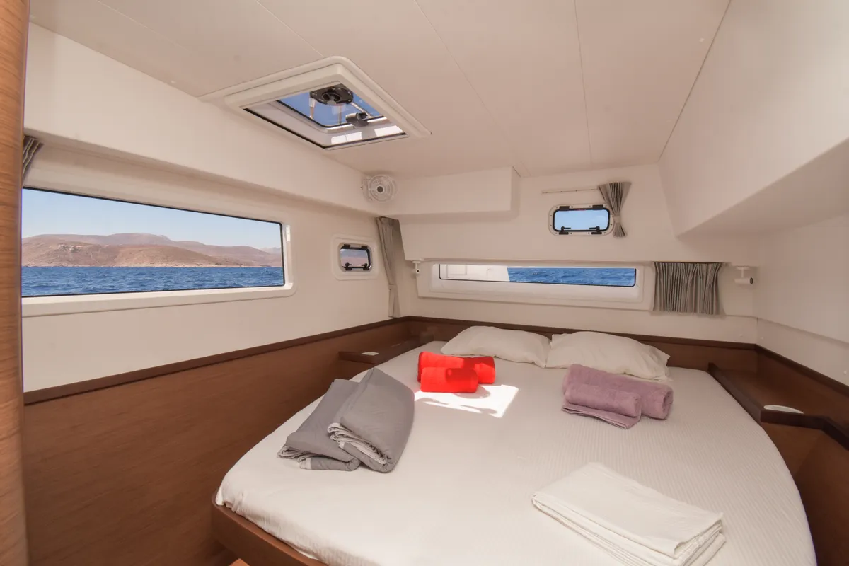 Cabin on Aenaos, a Lagoon 42 catamaran at Municipal Unit of Rhodes, Greece