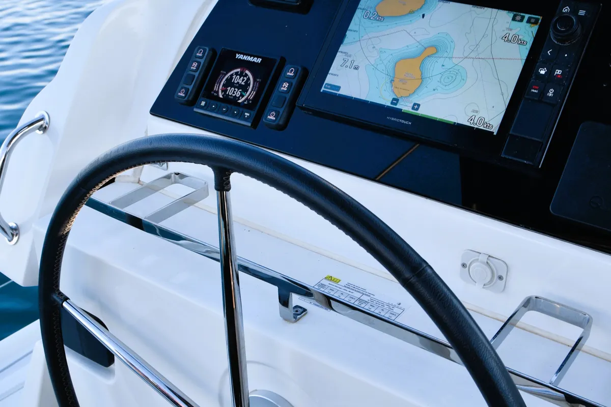 Cockpit of MAHI MAHI, a Lagoon 42 catamaran at Split, Croatia