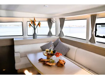Salon of MAHI MAHI, a Lagoon 42 catamaran at Split, Croatia