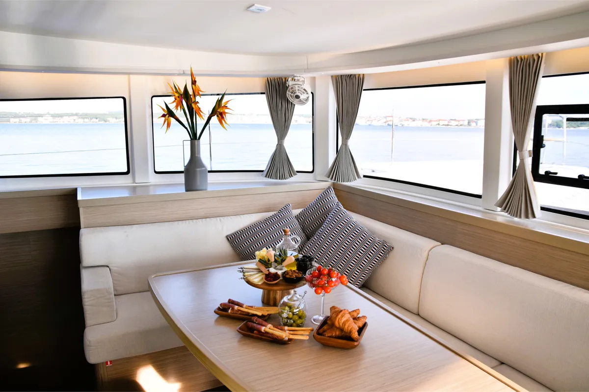 Salon of MAHI MAHI, a Lagoon 42 catamaran at Split, Croatia