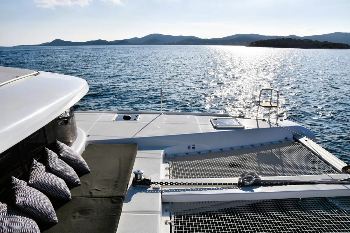 Deck of MAHI MAHI, a Lagoon 42 catamaran at Split, Croatia