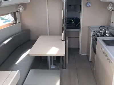 Salon of Lisboa, a Beneteau Oceanis 38.1 sailboat at Kerners, France