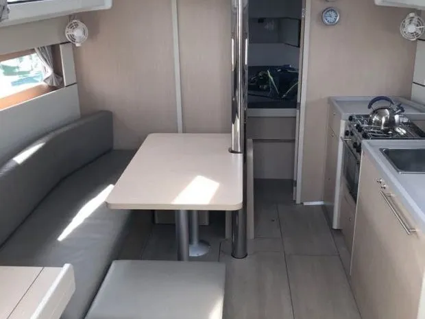 Salon of Lisboa, a Beneteau Oceanis 38.1 sailboat at Kerners, France