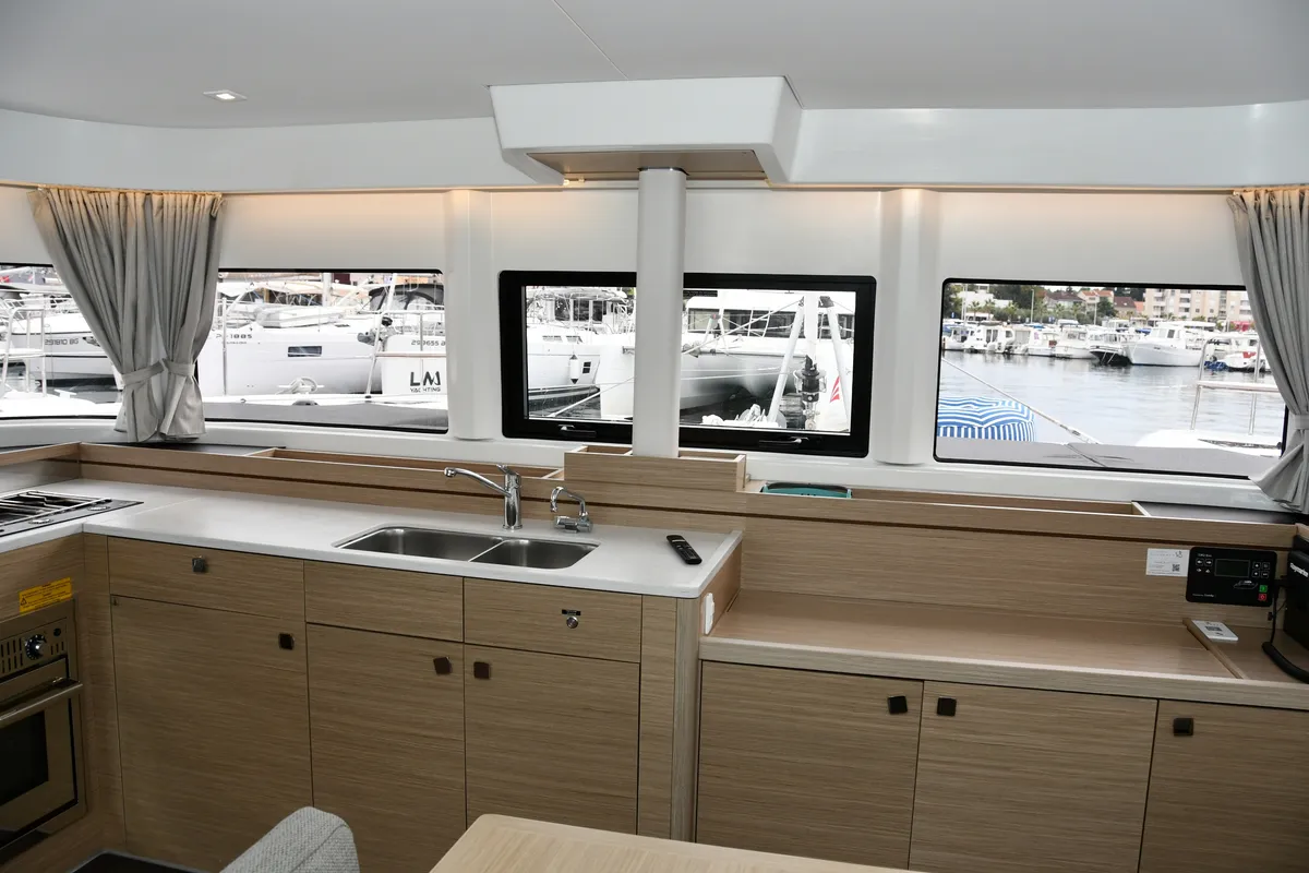 Galley of Lagoon 43, a catamaran at Dubrovnik, Croatia