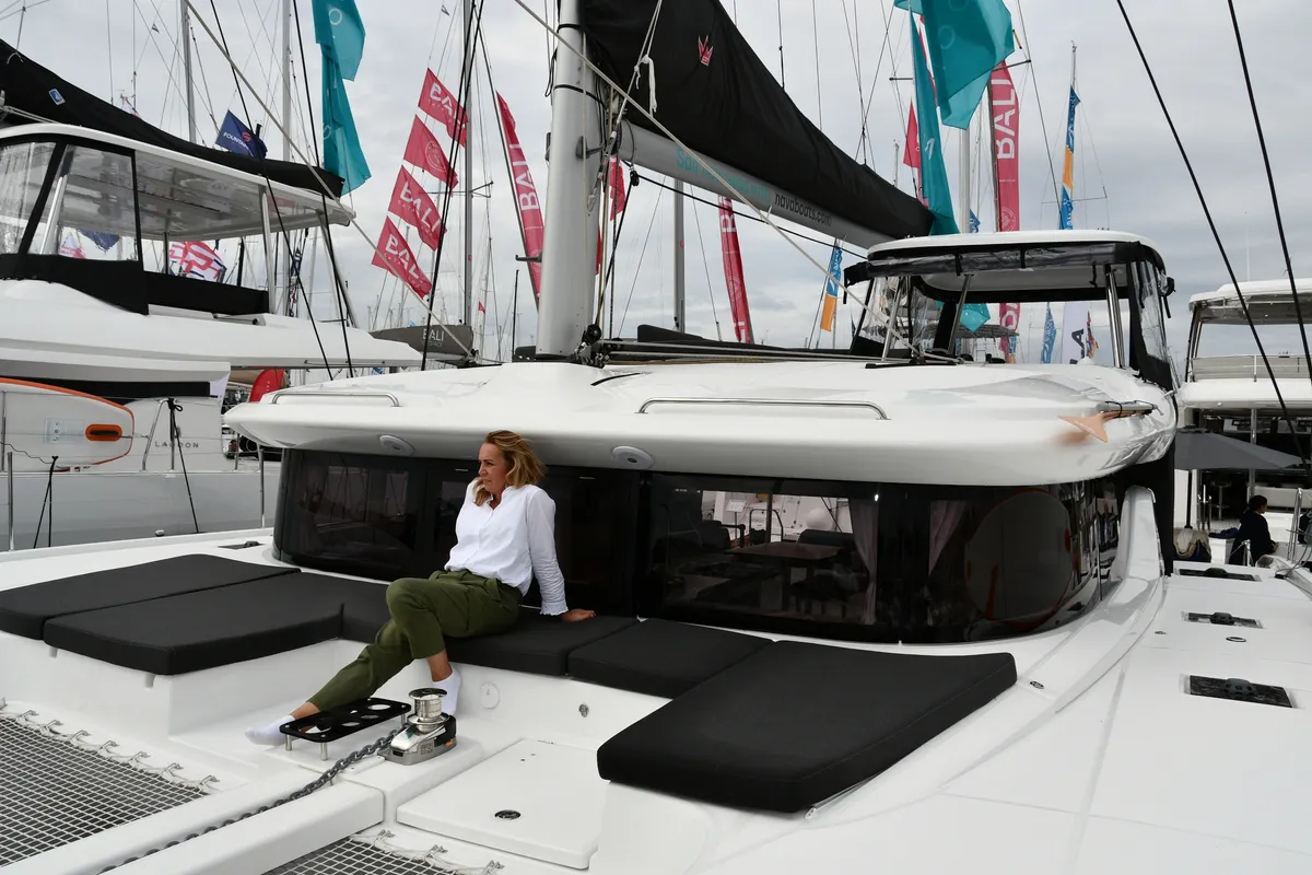 Deck of Lagoon 43, a catamaran at Dubrovnik, Croatia