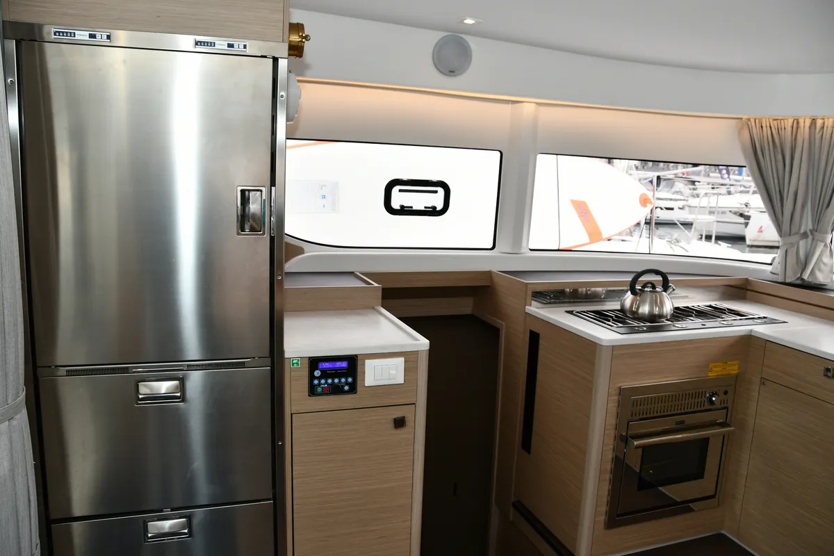 Galley of Lagoon 43, a catamaran at Dubrovnik, Croatia