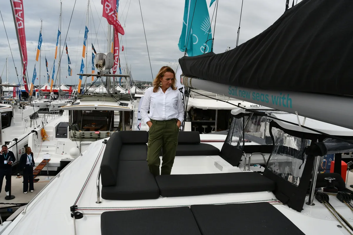 Deck of Lagoon 43, a catamaran at Dubrovnik, Croatia