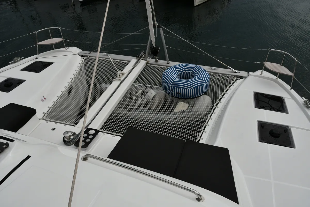 Deck of Lagoon 43, a catamaran at Dubrovnik, Croatia