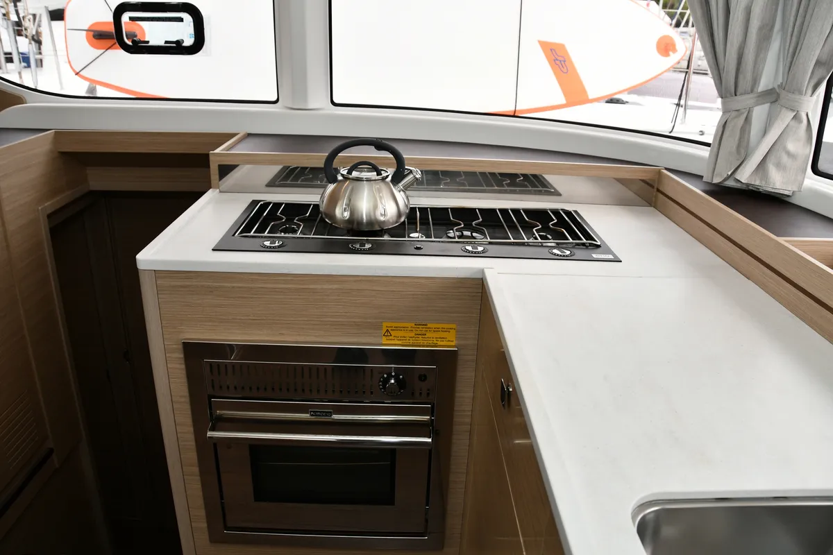 Galley of Lagoon 43, a catamaran at Dubrovnik, Croatia