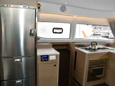 Galley of Lagoon 43, a catamaran at Dubrovnik, Croatia